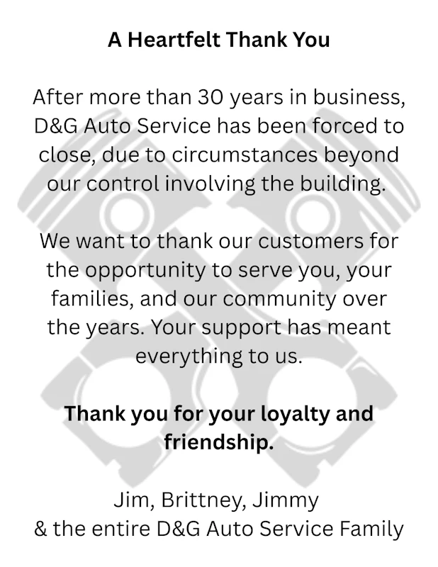 Thank you to our customers